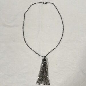 Gun Metal Chain w/ Beaded Tassel